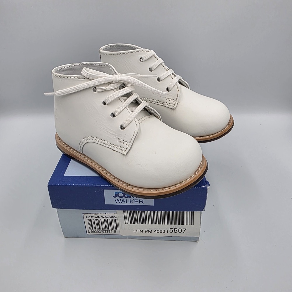 Josmo Infant Kids Boy-Girl First Walking Shoes Leather Boots 8190 White 7